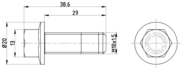 Befestigungsschraube der Bremsscheibe