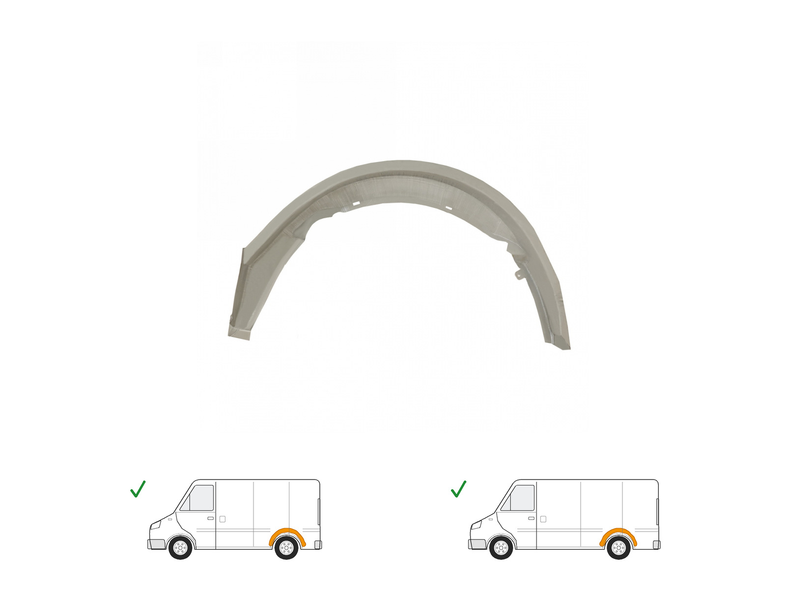 Radhausreparaturblech hinten