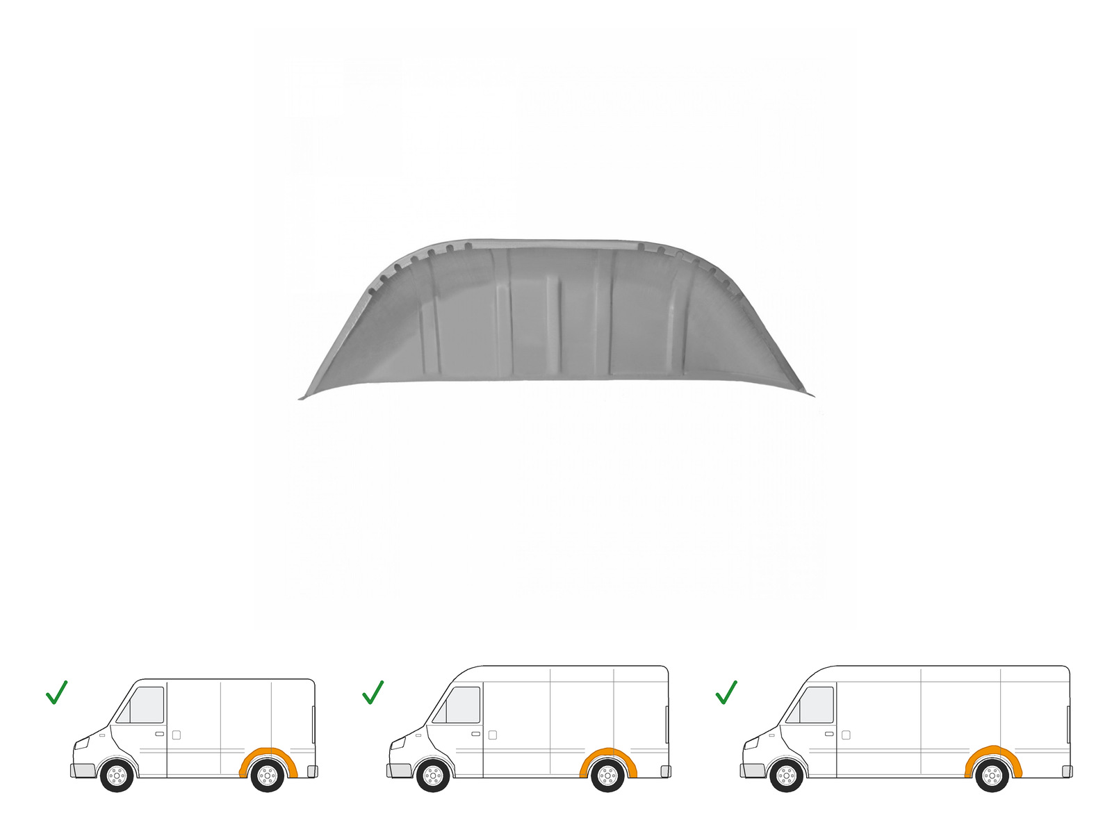 Radhausreparaturblech hinten