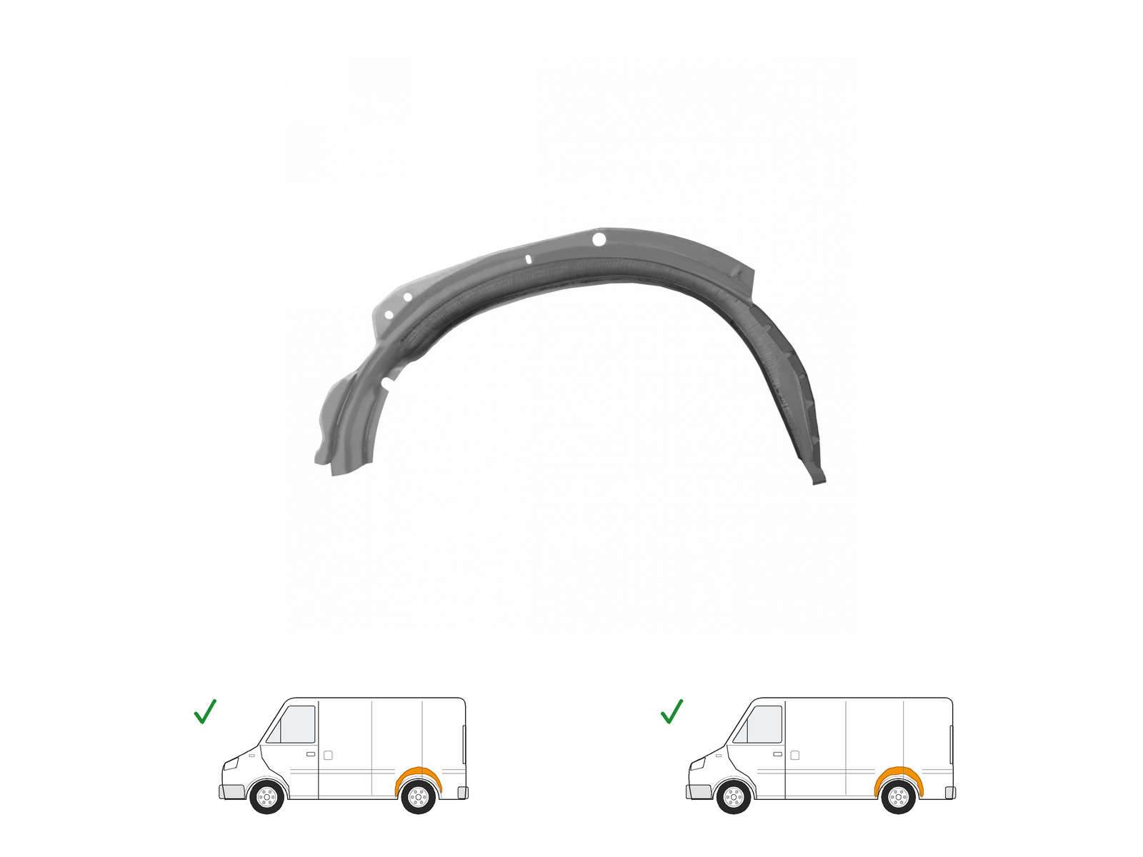 Radhausreparaturblech hinten