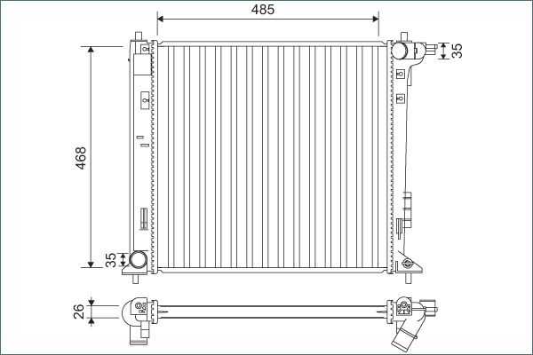 Kühler Wasserkühler Motorkühler
