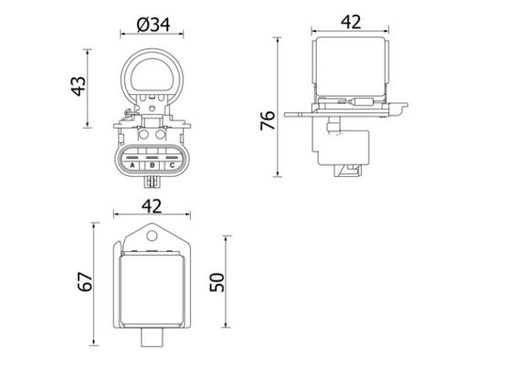 Widerstand Elektromotor Kühlerlüfter